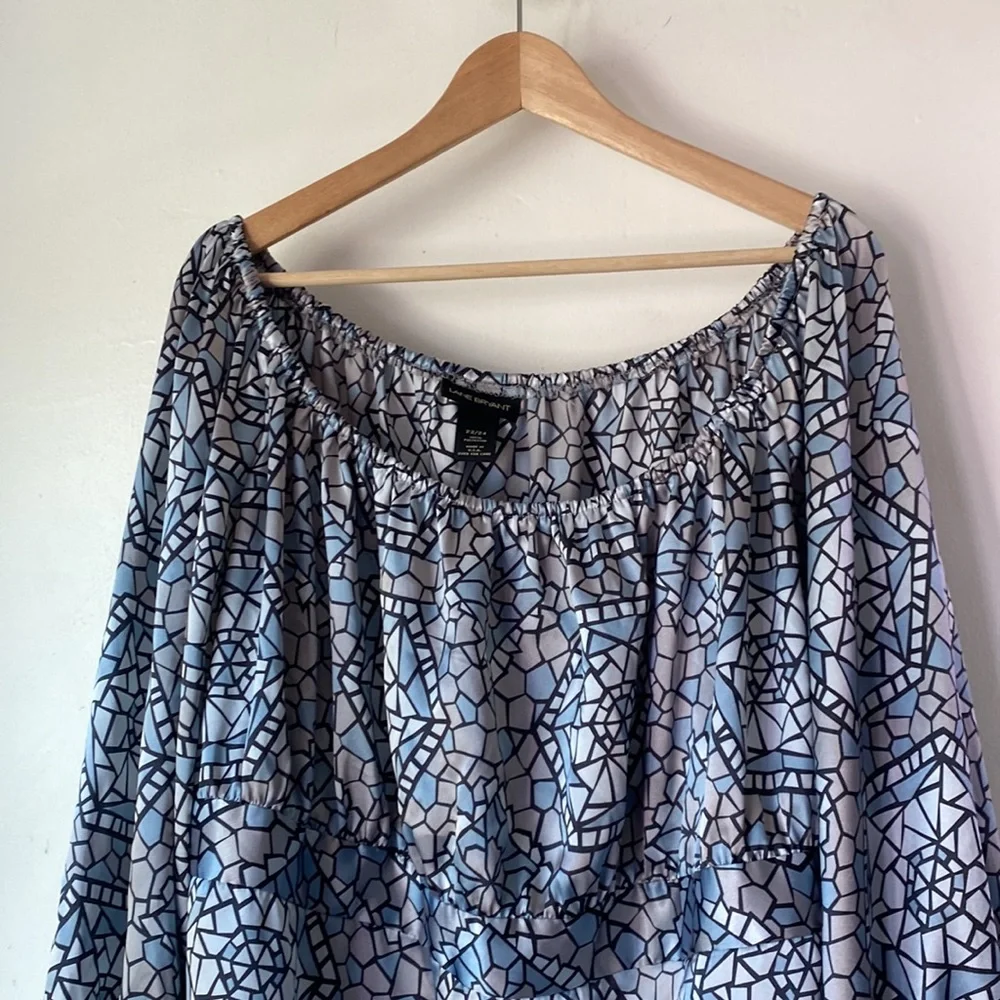 Lane Bryant 22/24 Geometric Print Off Shoulder Top - Picture 4 of 10